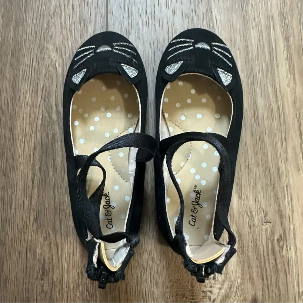 NEW! Cat & Jack Girl’s Trinity Slip-On Ballet Flats, Cat, Zippered, Size 8